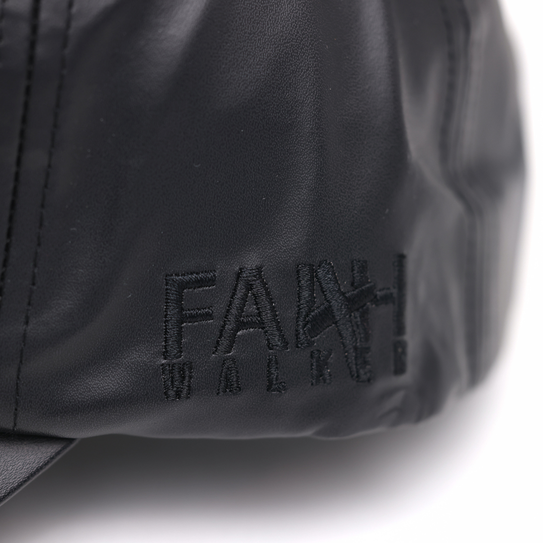 Black on Black Faith Walker Leather Dad Hat