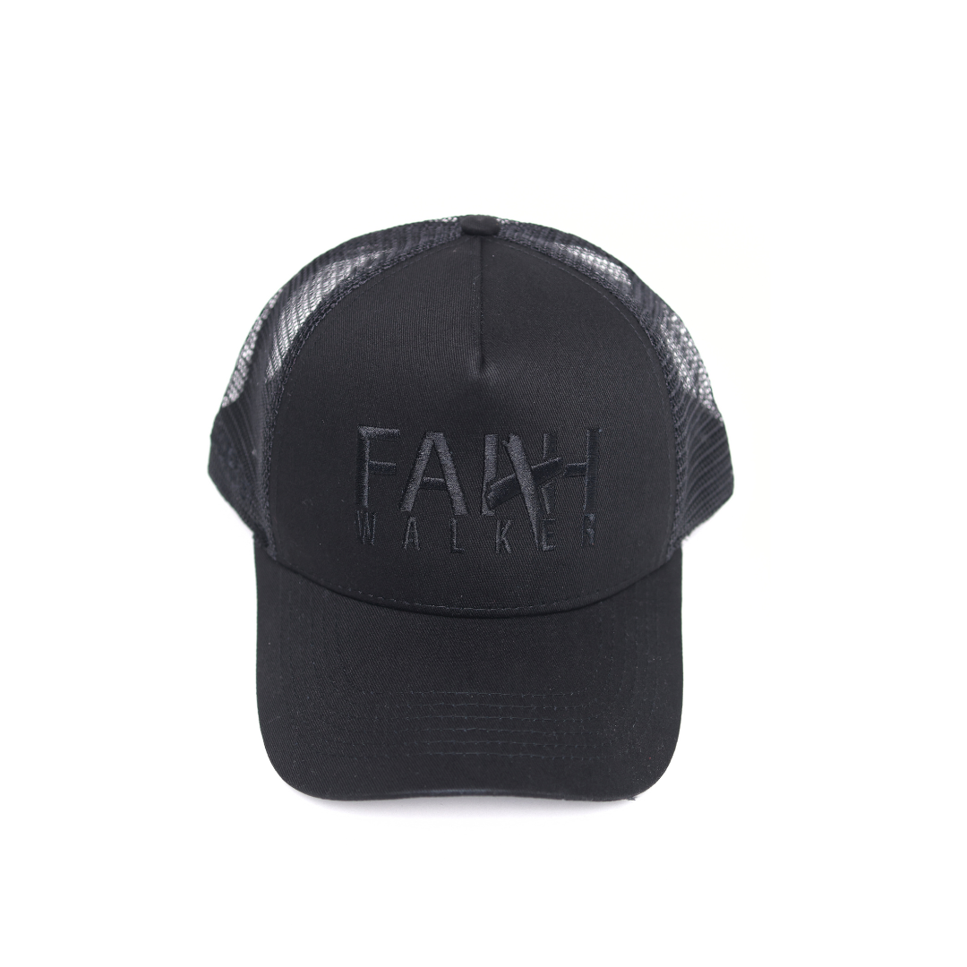 Black on Black Faith Walker Trucker Hat