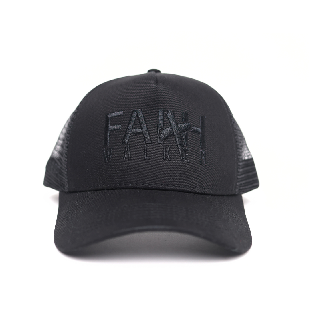 Black on Black Faith Walker Trucker Hat